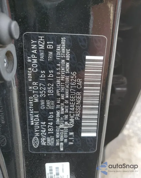 2014 Hyundai Accent Gls из США, поврежденный, VIN KMHCT4AE6EU716256